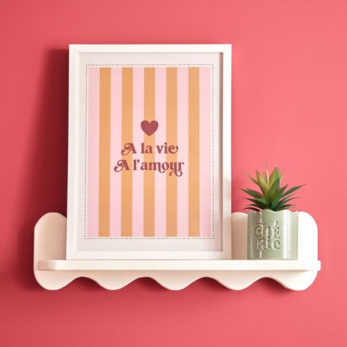 Affiche Encadrée à La Vie à L'amour - 30 X 40 Cm - Rose