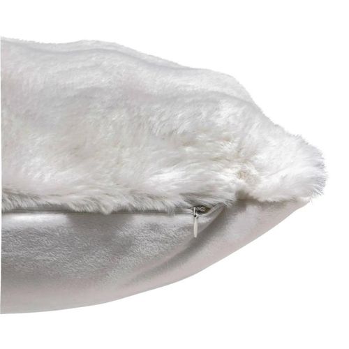 Coussin Imitation Fourrure 3d "zephy" 45x45cm Blanc