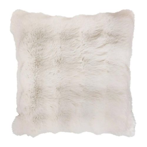 Coussin Imitation Fourrure 3d "zephy" 45x45cm Blanc