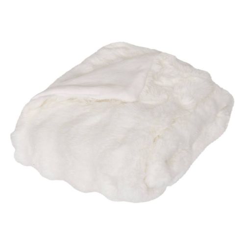 Plaid Imitation Fourrure 3d "zephy" 120x160cm Blanc