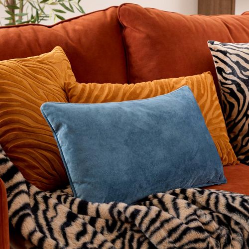 Coussin Déco Uni "lilou" 30x50cm Bleu Égéen