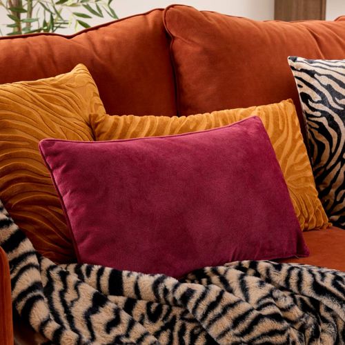 Coussin Déco Uni "lilou" 30x50cm Rouge Grenat