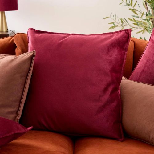 Coussin Déco Uni "lilou" 55x55cm Rouge Grenat