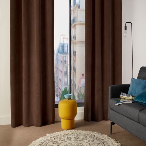 Rideau à Oeillets Lilou - 140 X 260 Cm - Marron Tonka