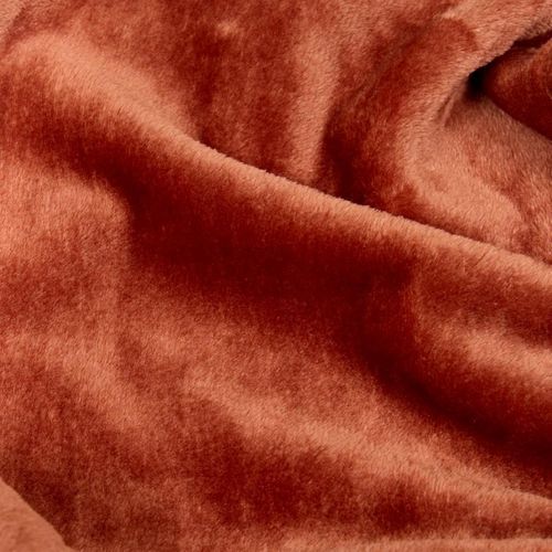 Plaid En Flanelle Uni "ollis" 240x260cm Terracotta
