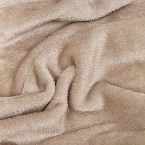 Plaid En Flanelle Uni "ollis" 240x260cm Beige Lin