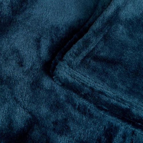 Plaid En Flanelle Uni "ollis" 240x260cm Bleu