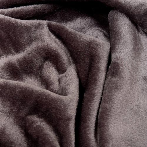 Plaid En Flanelle Uni "ollis" 240x260cm Gris Foncé