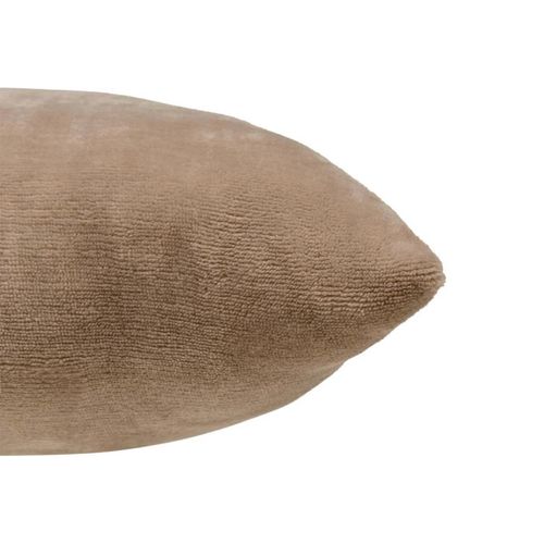 Coussin En Flanelle Uni "ollis" 38x38cm Beige Lin