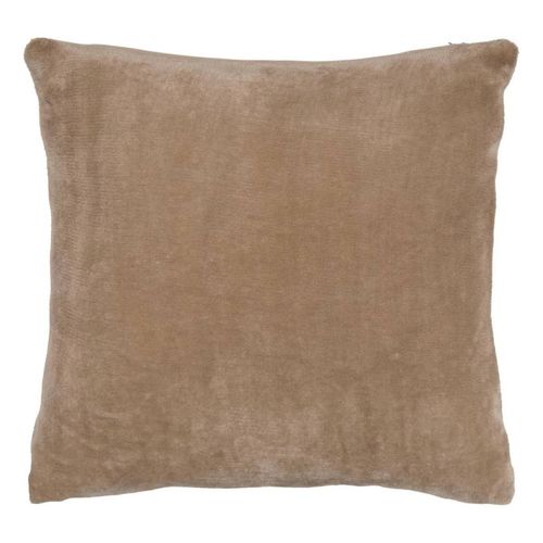 Coussin En Flanelle Uni "ollis" 38x38cm Beige Lin