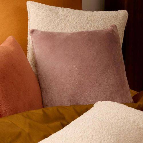 Coussin En Flanelle Uni "ollis" 38x38cm Rose