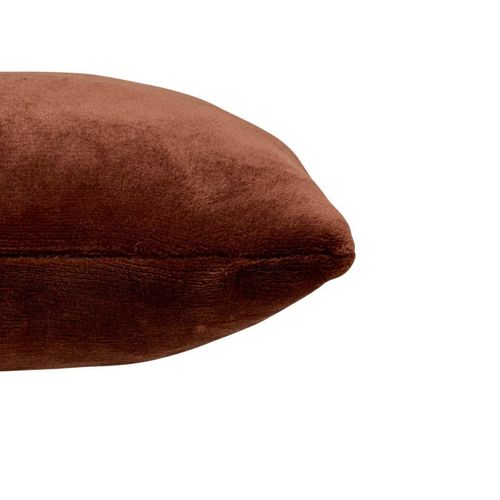 Coussin En Flanelle Uni "ollis" 38x38cm Marron Tonka
