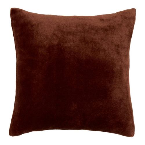 Coussin En Flanelle Uni "ollis" 38x38cm Marron Tonka