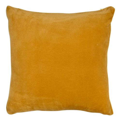 Coussin En Flanelle Uni "ollis" 38x38cm Ocre