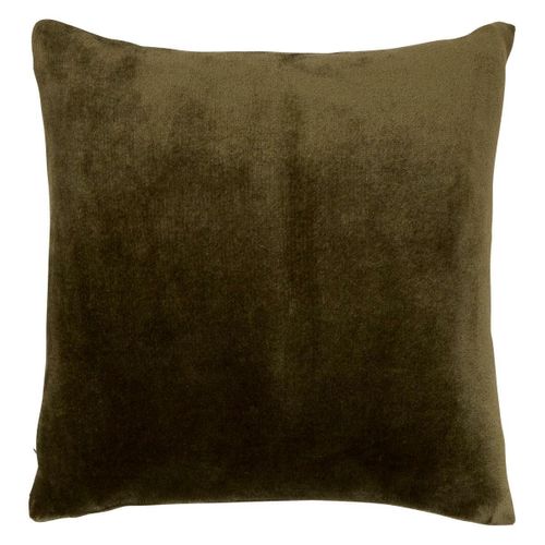 Coussin En Flanelle Uni "ollis" 38x38cm Kaki