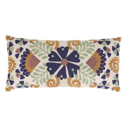 Coussin Déco Brodé "hary" 35x75cm Multicolore