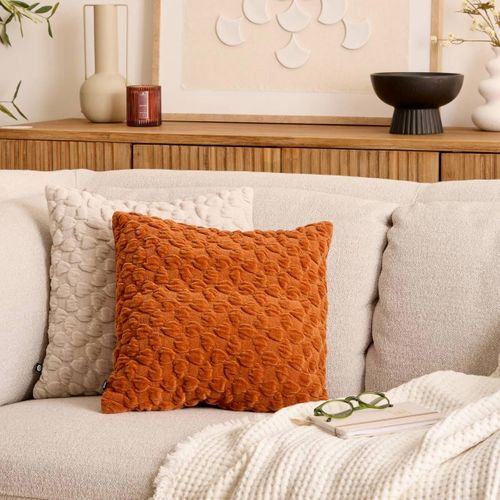 Coussin Chenillé 3d "nova" 40x40cm Ambre