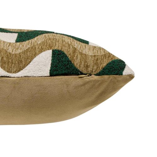 Coussin En Jacquard Chenillé "floe" 38x58cm Kaki