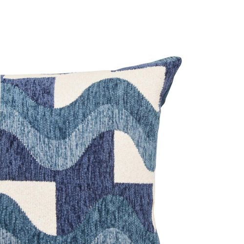 Coussin En Jacquard Chenillé "floe" 38x58cm Bleu Égéen