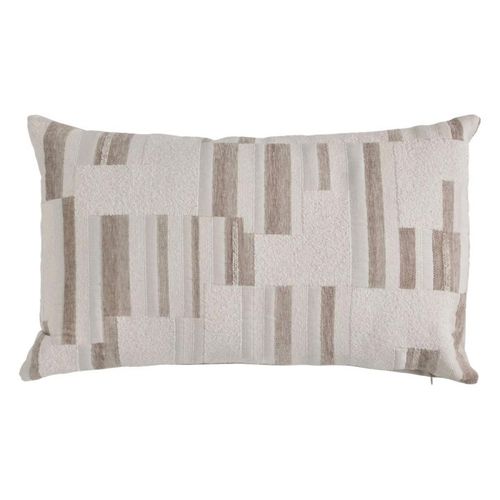 Coussin Déco En Jacquard Chenillé "calix" 30x50cm Beige