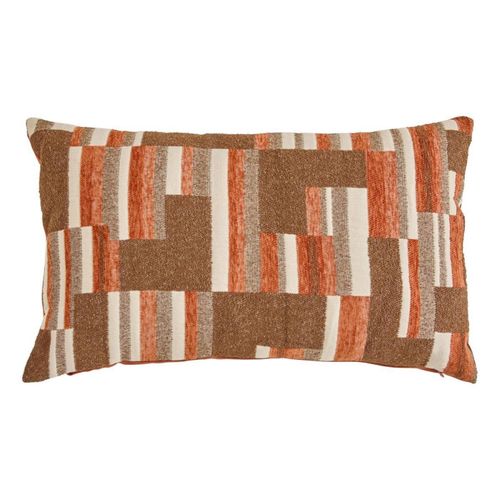 Coussin Déco En Jacquard Chenillé "calix" 30x50cm Ambre