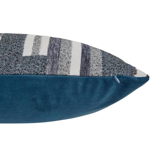 Coussin Déco En Jacquard Chenillé "calix" 30x50cm Bleu Encre