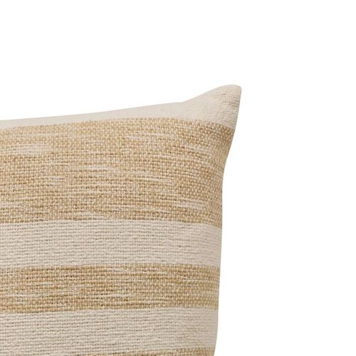 Coussin à Rayures Effet Jute "laini" 38x58cm Naturel