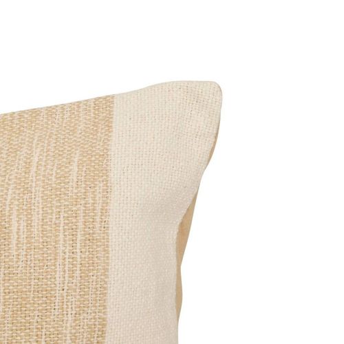 Coussin à Rayures Effet Jute "laini" 45x45cm Naturel