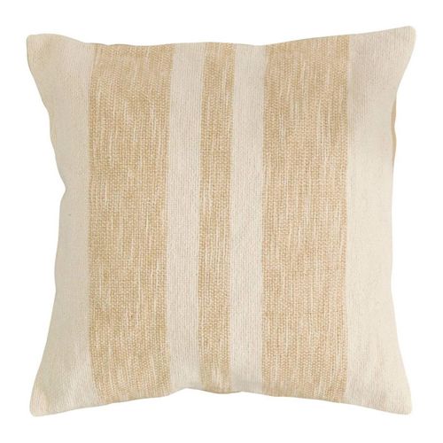 Coussin à Rayures Effet Jute "laini" 45x45cm Naturel