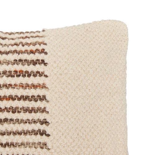 Coussin Déco Effet Jute "striscia" 30x50cm Ivoire