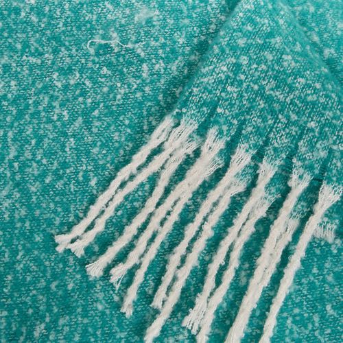 Plaid Effet Mohair Flow Vert Hollywood D170x130cm