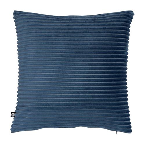 Coussin En Velours Côtelé "arum" 38x38cm Bleu Encre