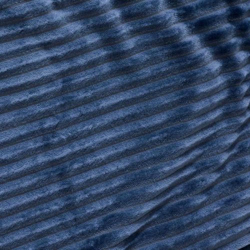 Plaid Flanelle Côtelé Arum Bleu Encre 240x220cm