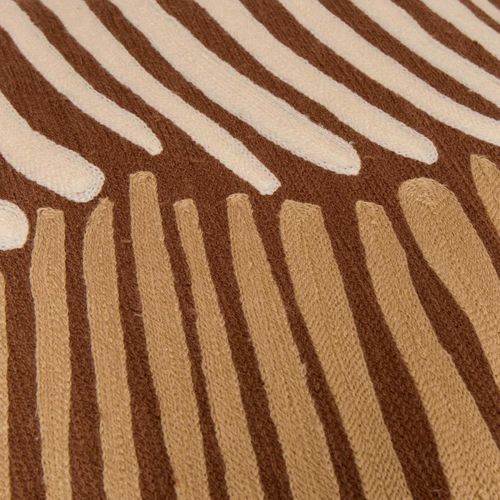 Coussin Déco Brodé "hary" 45x45cm Marron