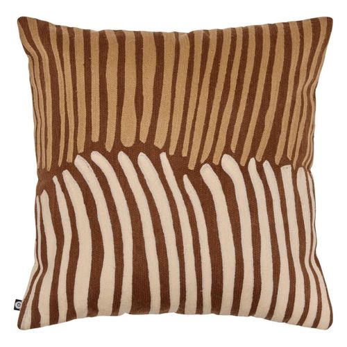 Coussin Déco Brodé "hary" 45x45cm Marron
