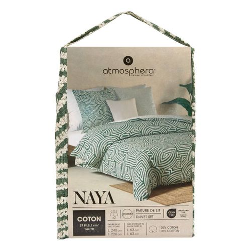 Parure De Lit Imprimée Naya Vert 240x220cm
