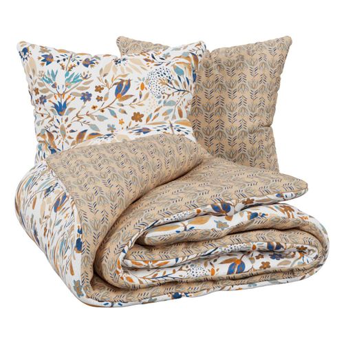 Parure De Lit Imprimée Kilda Beige Lin 260x240cm