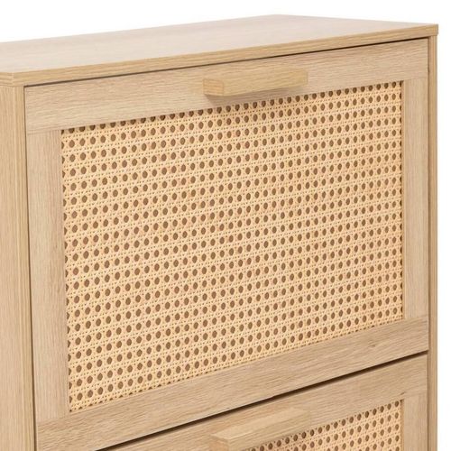 Range Chaussures 3 Portes Effet Cannage Drawy - Beige