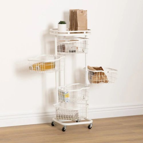 Desserte 5 Paniers Balm Mdf Et Métal Blanc 5five