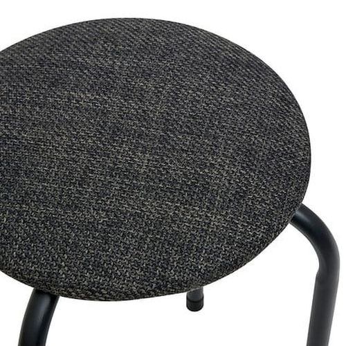 Tabouret D'appoint En Métal Et Tissu Chiné Flexy - Gris Foncé