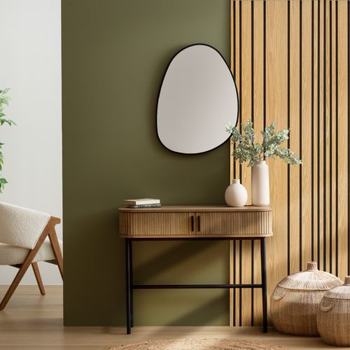 Panneau mural large 240x60 cm COLVA Naturel/Noir