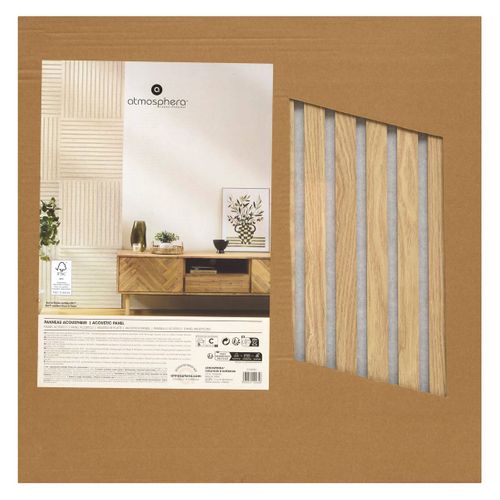 Panneau Décoratif Mural Colva 60x60cm - Beige Fond Gris