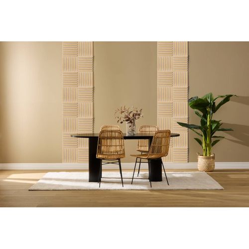 Set De 3 Panneaux Muraux Décoratifs Colva 30x30 Cm - Beige Fond Gris