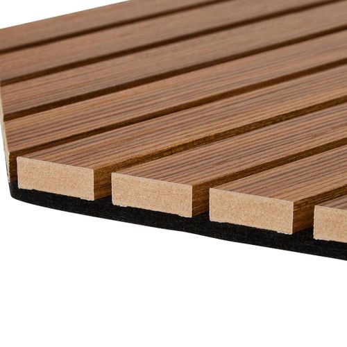 Set De 3 Panneaux Muraux Décoratifs Colva 30x26 Cm - Effet Noyer Fond Noir