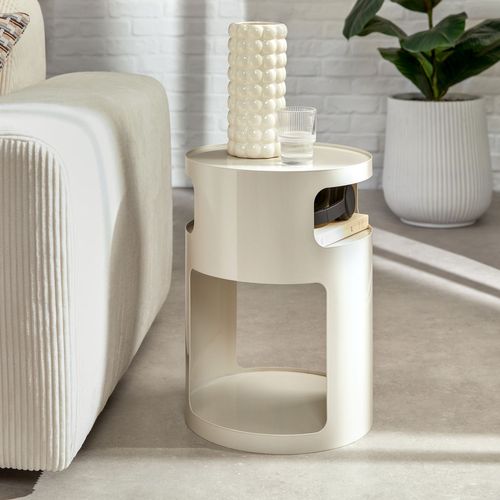 Table à Café 2 Niches En Métal Ashdal - Beige