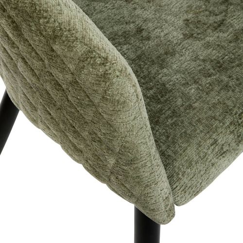 Fauteuil Repas Tissu Chenille Kaki Marlo