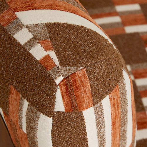 Fauteuil En Chenille Avec Pieds En Bois Effet Noyer Calix - Marron