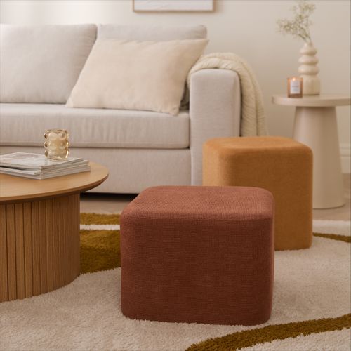 Lot de 2 poufs DOKI Ambre - ocre