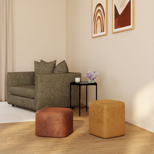 Lot de 2 poufs DOKI Ambre - ocre