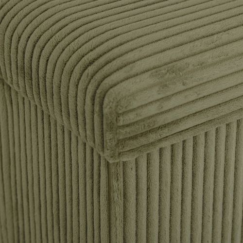 Pouf Pliant Arum Côtelé 38 X 38 Cm Kaki